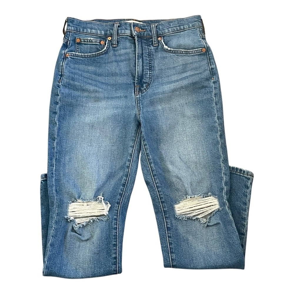 Madewell‎ The Perfect Vintage Crop Jeans Women 27 Blue Distressed High Rise - Picture 6 of 8